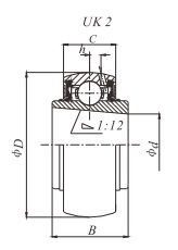 Insert bearing unit with adapter locking UK2 2