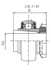 Insert bearing unit with adapter locking UK3 1