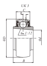 Insert bearing unit with adapter locking UK3 2