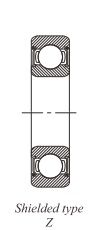 Single row deep groove ball bearing d 10-120mm 3