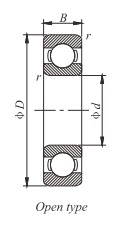 Single row deep groove ball bearing d 130-170mm 2